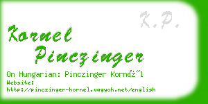 kornel pinczinger business card